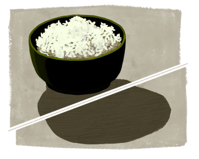 Illustration of palm trees silhouetted in the sunset